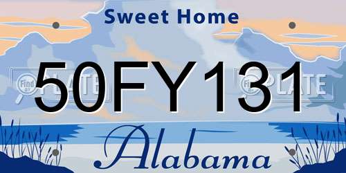 50FY131 Alabama License Plate