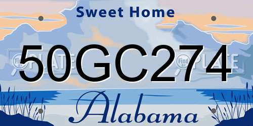 50GC274 Alabama License Plate