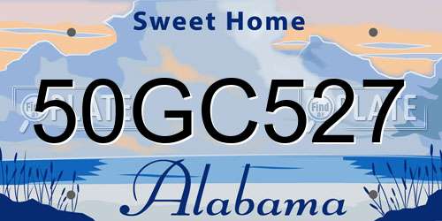 50GC527 Alabama License Plate