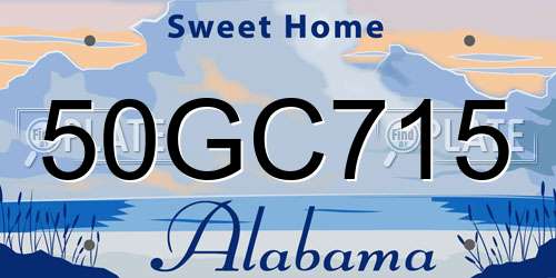 50GC715 Alabama License Plate