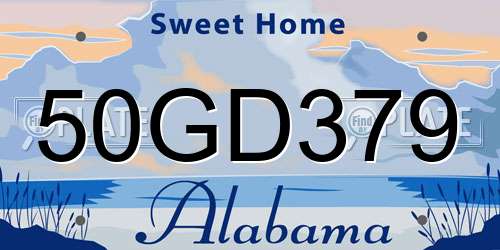 50GD379 Alabama License Plate