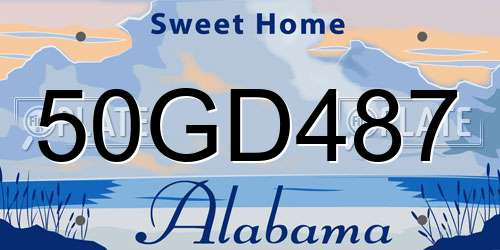50GD487 Alabama License Plate