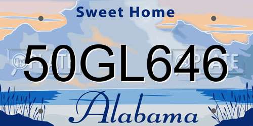 50GL646 Alabama License Plate