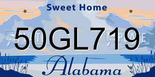 50GL719 Alabama License Plate