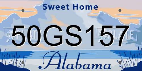 50GS157 Alabama License Plate