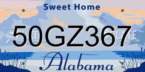 50GZ367 Alabama License Plate