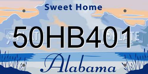 50HB401 Alabama License Plate