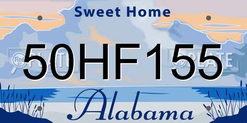 50HF155 Alabama License Plate