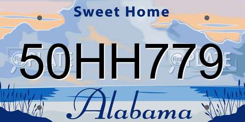 50HH779 Alabama License Plate