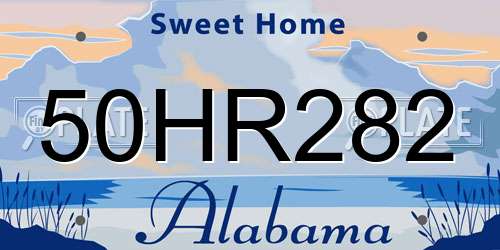 50HR282 Alabama License Plate