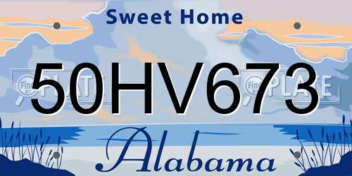 50HV673 Alabama License Plate