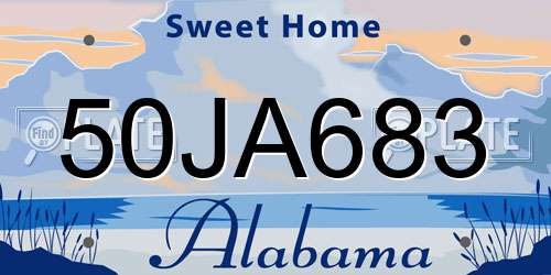 50JA683 Alabama License Plate