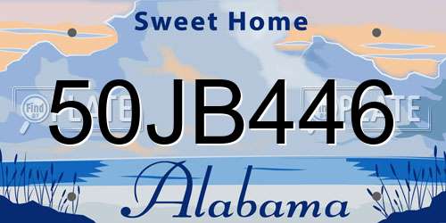 50JB446 Alabama License Plate