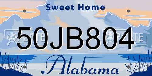 50JB804 Alabama License Plate