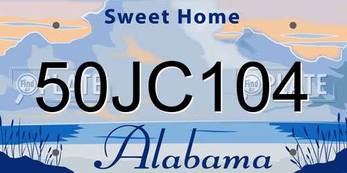 50JC104 Alabama License Plate