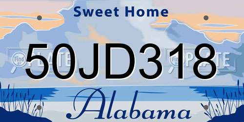 50JD318 Alabama License Plate