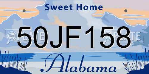 50JF158 Alabama License Plate