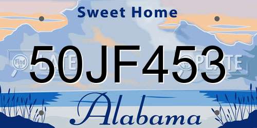 50JF453 Alabama License Plate