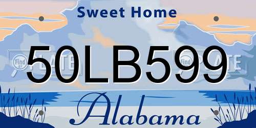 50LB599 Alabama License Plate
