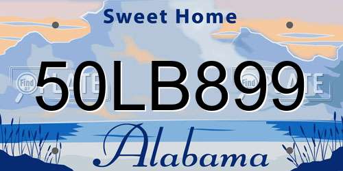 50LB899 Alabama License Plate