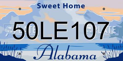 50LE107 Alabama License Plate