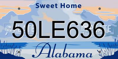 50LE636 Alabama License Plate