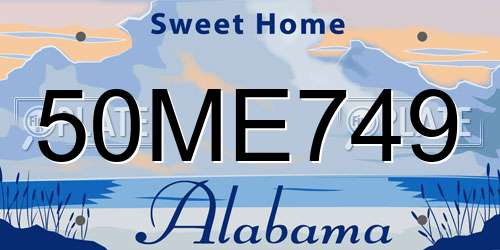50ME749 Alabama License Plate