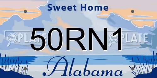 50RN1 Alabama License Plate