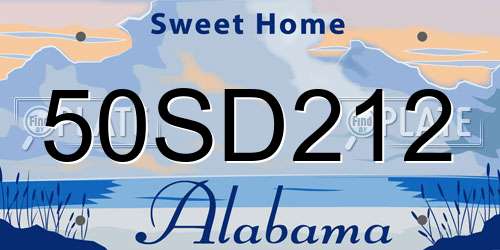 50SD212 Alabama License Plate