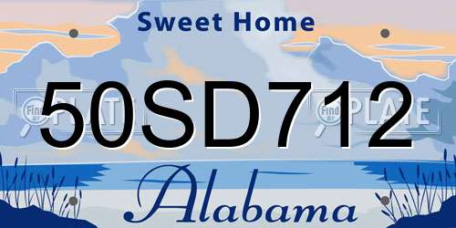 50SD712 Alabama License Plate