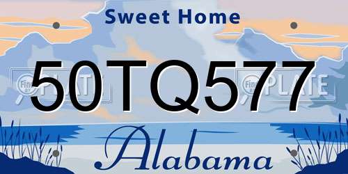 50TQ577 Alabama License Plate