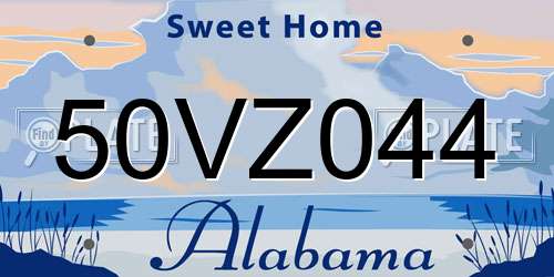 50VZ044 Alabama License Plate