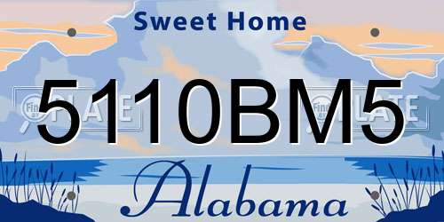5110BM5 Alabama License Plate