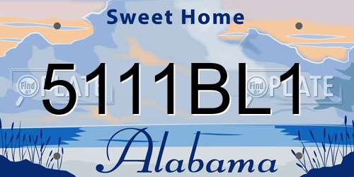 5111BL1 Alabama License Plate