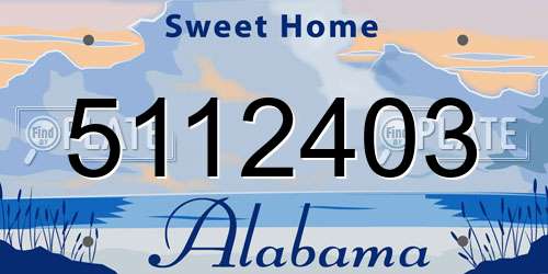 5112403 Alabama License Plate