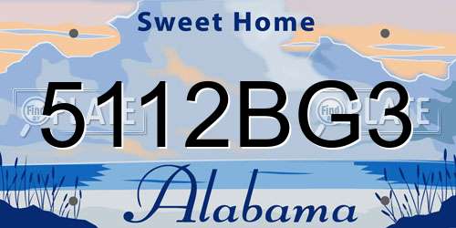 5112BG3 Alabama License Plate