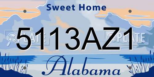 5113AZ1 Alabama License Plate
