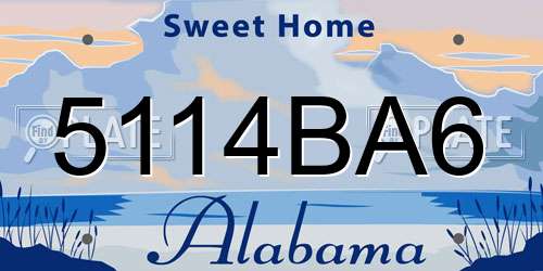 5114BA6 Alabama License Plate