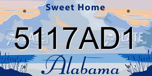 5117AD1 Alabama License Plate