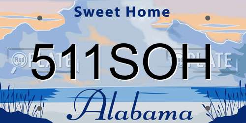 511SOH Alabama License Plate