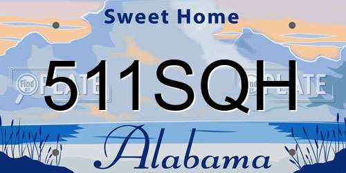 511SQH Alabama License Plate