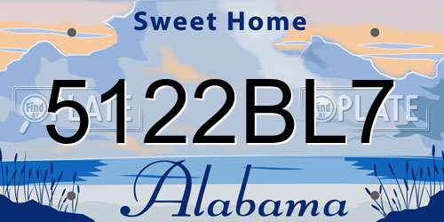5122BL7 Alabama License Plate