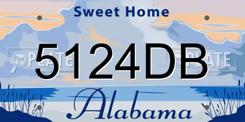 5124DB Alabama License Plate