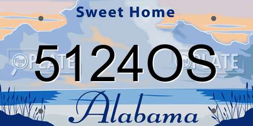 5124OS Alabama License Plate
