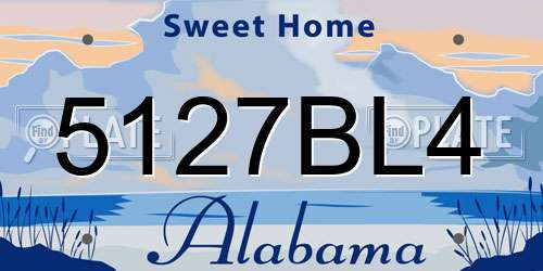 5127BL4 Alabama License Plate