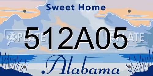 512A05 Alabama License Plate