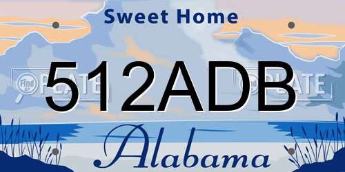 512ADB Alabama License Plate