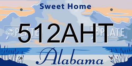 512AHT Alabama License Plate