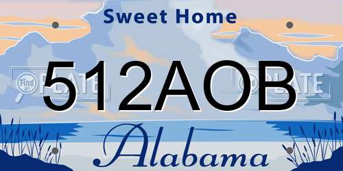 512AOB Alabama License Plate
