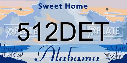 512DET Alabama License Plate